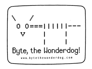 BYTE, THE WONDERDOG! WWW.BYTETHEWONDERDOG.COM logo
