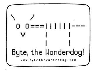 BYTE, THE WONDERDOG! WWW.BYTETHEWONDERDOG.COM logo