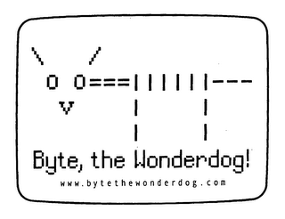 BYTE, THE WONDERDOG! WWW.BYTETHEWONDERDOG.COM logo