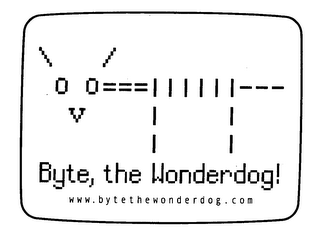BYTE, THE WONDERDOG! WWW.BYTETHEWONDERDOG.COM logo
