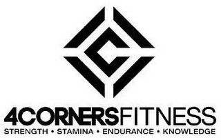C 4CORNERSFITNESS STRENGTH · STAMINA · ENDURANCE · KNOWLEDGE logo