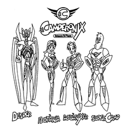 C CAMPERONIX DEFENSORES DEL PLANETA DESPER FLOTANIA AQUANIXER SUPERCAMP logo