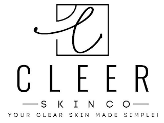 C CLEER SKIN CO YOUR CLEAR SKIN MADE SIMPLE logo