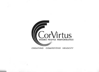 C CORVIRTUS VALUES PEOPLE PERFORMANCE CREATING COMPETITIVE VELOCITY logo