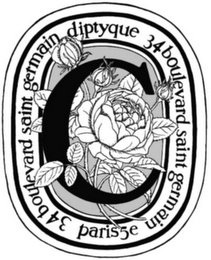 C DIPTYQUE 34 BOULEVARD SAINT GERMAIN PARIS 5E 34 BOULEVARD SAINT GERMAIN logo