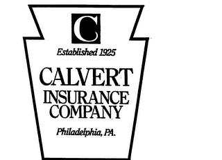 C ESTABLISHED 1925 CALVERT INSURANCE COMPANY PHILADELPHIA PA. logo