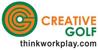 C G CREATIVE GOLF, THINKWORKPLAY.COM logo