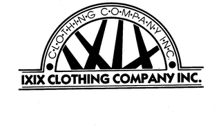 C-L-O-T-H-I-N-G C-O-M-P-A-N-Y I-N-C.  IXIX CLOTHING COMPANY INC. logo