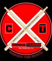 C T CRIMSON THUNDER RESPECT THE SOUND. RICHMOND, VA MUSICAL, ACADEMIC, AND MORAL EXCELLENCE EST. 2019 logo