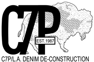 C7P EST. 1987 C7P/L.A. DENIM DE-CONSTRUCTION logo