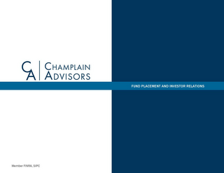 CA CHAMP CHAMPLAIN ADVISORS FUND PLACEMENT AND INVESTOR RELATIONS MEMBER FINRA, SIPC logo