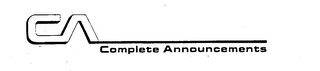 CA COMPLETE ANNOUNCEMENTS logo