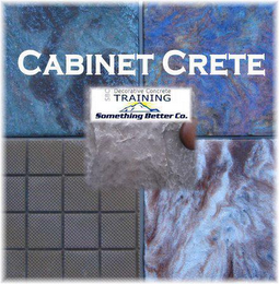 CABINET CRETE THE ULTIMATE IN CABINET REFACING A PRODUCT OF SOMETHING BETTER CO. WWW.CABINET CRETE.COM logo