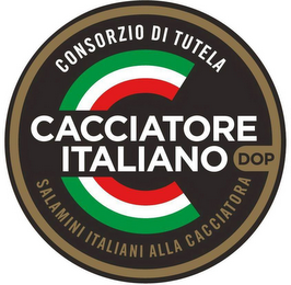 CACCIATORE ITALIANO DOP CONSORZIO DI TUTELA SALAMINI ITALIANI ALLA CACCIATORA logo
