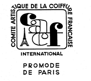 CACF INTERNATIONAL COMITE ARTISTIQUE DE LA COIFFURE FRANCAISE PROMODE DE PARIS logo