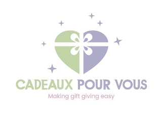 CADEAUX POUR VOUS MAKING GIFT GIVING EASY logo