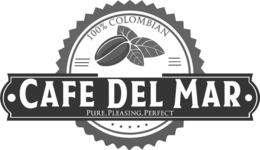 ◦ CAFE DEL MAR ◦ PURE, PLEASING, PERFECT 100% COLOMBIAN logo