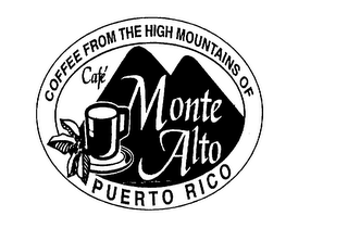 CAFE MONTE ALTO COFFEE FROM THE HIGH MOUNTAINS OF PUERTO RICO logo
