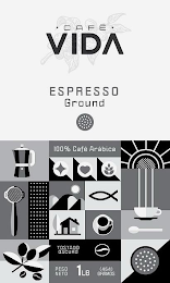 · CAFE · VIDA EXPRESSO GROUND 100% CAFÉ ARÁBICA TOSTADO OSCURO PESO NETO 1LB (454) GRAMOS logo