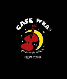 CAFE WHA? GREENWICH VILLAGE NEW YORK logo