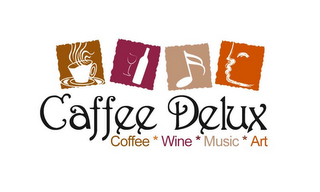 CAFFEE DELUX COFFEE WINE MUSIC ART logo