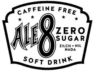 CAFFEINE FREE ALE 8 ZERO SUGAR ZILCH NIL NADA SOFT DRINK logo