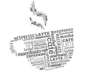 CAFÉ LATTE ESPRESSO MACCHIATO LATTE CAPPUCCINO AMERICANO MOCHA TEA THÉ logo