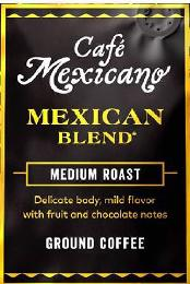 CAFÉ MEXICANO MEXICAN BLEND MEDIUM ROAST DELICATE BODY, MILD FLAVOR WITH FRUIT AND CHOCOLATE NOTES GROUND COFFEE logo