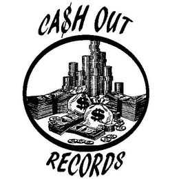 CA$H OUT RECORDS $ $ $ $ $ $ $ $ $ $ logo