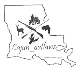 CAJUN OUTLAWZ "HUNT'EM, CATCH'EM, EAT'EM" X logo