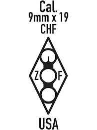 CAL. 9MM X 19 CHF Z F USA logo