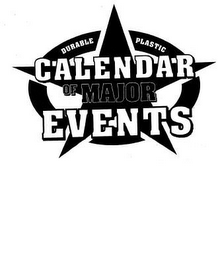 CALENDAR OF MAJOR EVENTS DURABLE PLASTIC logo