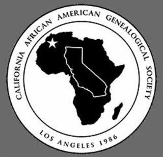 CALIFORNIA AFRICAN AMERICAN  GENEALOGICAL SOCIETY LOS ANGELES 1986 logo