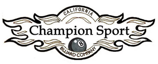 CALIFORNIA CHAMPION SPORT 8 BILLIARD COMPANY logo