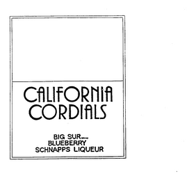 CALIFORNIA CORDIALS BIG SUR BRAND BLUEBERRY SCHNAPPS LIQUEUR logo