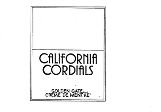 CALIFORNIA CORDIALS GOLDEN GATE BRAND CREME DE MENTHE'