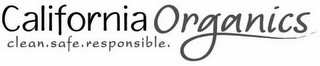 CALIFORNIA ORGANICS CLEAN. SAFE. RESPONSIBLE logo