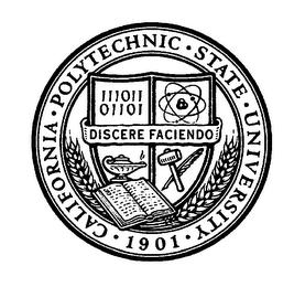 CALIFORNIA POLYTECHNIC STATE UNIVERSITY 1901 DISCERE FACIENDO 111011 01101 logo