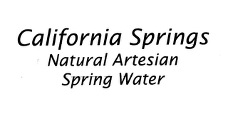 CALIFORNIA SPRINGS NATURAL ARTESIAN SPRING WATER logo