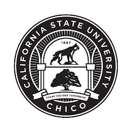 CALIFORNIA STATE UNIVERSITY CHICO 1887 TODAY DECIDES TOMORROW logo