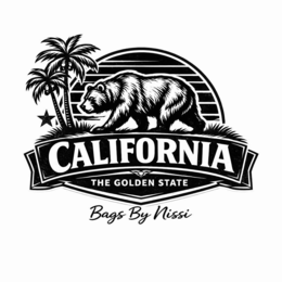 CALIFORNIA THE GOLDEN STATE BAGS BY NISSI logo