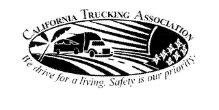 CALIFORNIA TRUCKING ASSOCIATION WE DRIVE FOR A LIVING. SAFETY IS OUR PRIORITY. logo