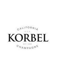 CALIFORNIA U.S.A. KORBEL EST. 1882 CHAMPAGNE logo