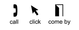 CALL CLICK COME BY logo