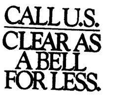 CALLU.S. CLEAR AS A BELL FOR LESS logo