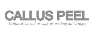CALLUS PEEL CALLUS REMOVAL AS EASY AS PEELING AN ORANGE logo