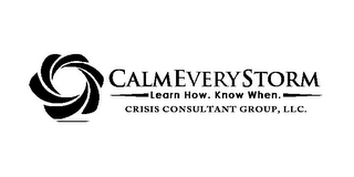 CALMEVERYSTORM LEARN HOW. KNOW WHEN. CRISIS CONSULTANT GROUP, LLC. logo