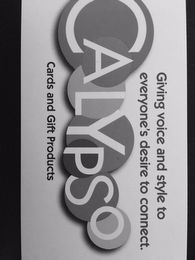 CALYPSO GIVING VOICE AND STYLE TO EVERYONE'S DESIRE TO CONNECT. CARDS AND GIFT PRODUCTS logo