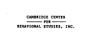 CAMBRIDGE CENTER FOR BEHAVIORAL STUDIES logo