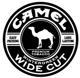CAMEL EASY PACKING LONG LASTING PREMIUM TOBACCO WINTERGREEN WIDE CUT logo